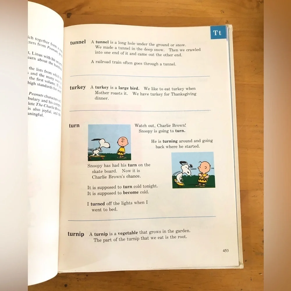 Vtg Charlie Brown dictionary Tu-Z vol 8